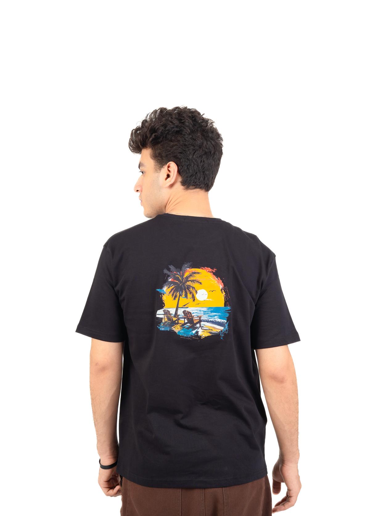 Palm Sunset printed T-shirts