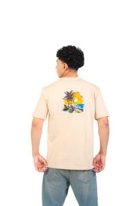 Palm Sunset printed T-shirts — Beige thumbnail