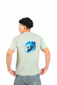 Blue Wave Printed T-shirts — mint green thumbnail