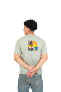 Palm Sunset printed T-shirts — mint green thumbnail