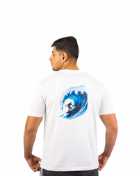 Blue Wave Printed T-shirts — white thumbnail