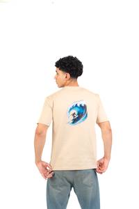 Blue Wave Printed T-shirts — Beige thumbnail